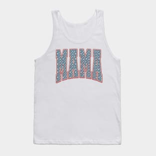 4th of July Gifts, Retro American Mama Gift, Mama Sublimation, Independence Day Gift, Patriotic Gifts, USA Flag, Red White Blue Tank Top